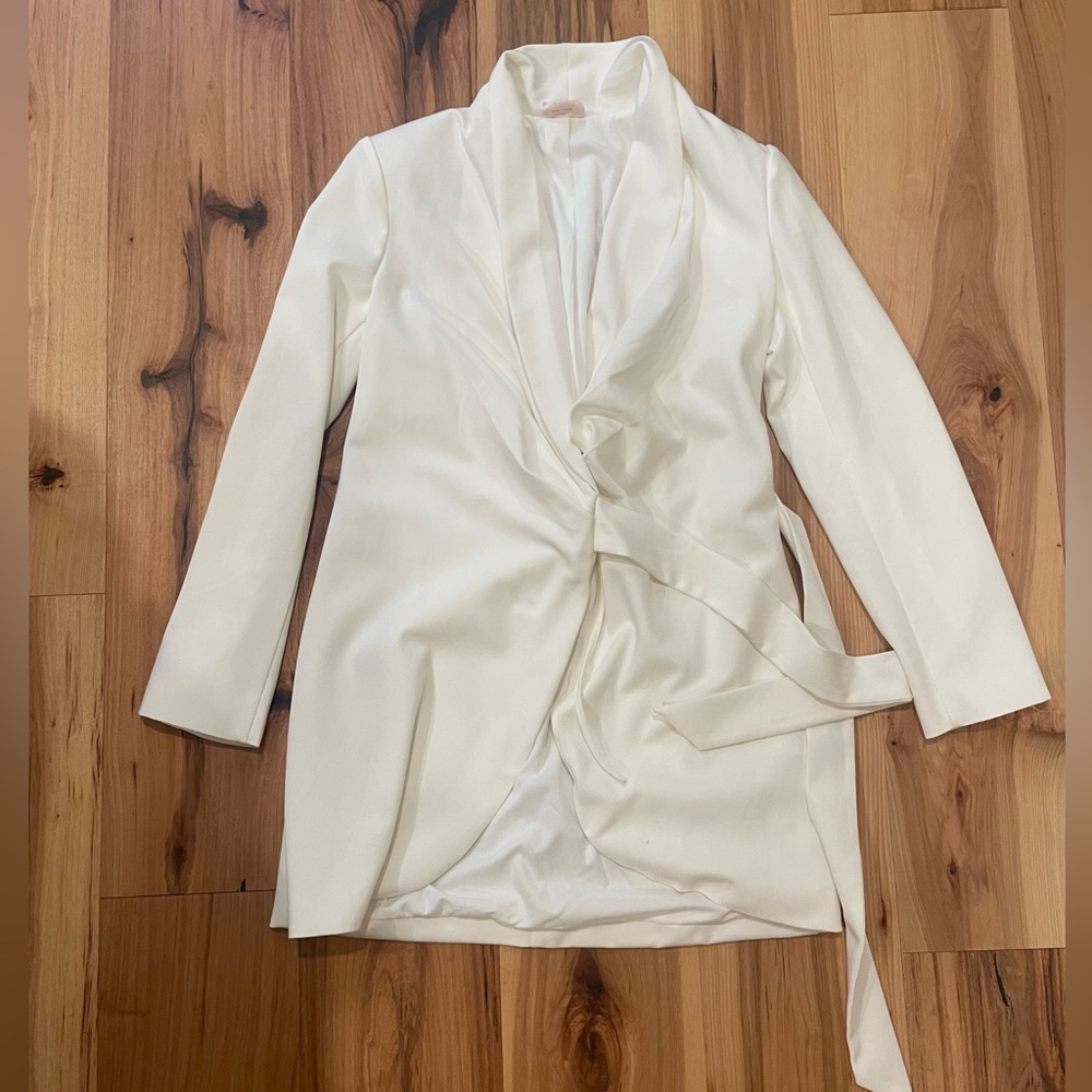 Women’s white belted blazer dress showpo